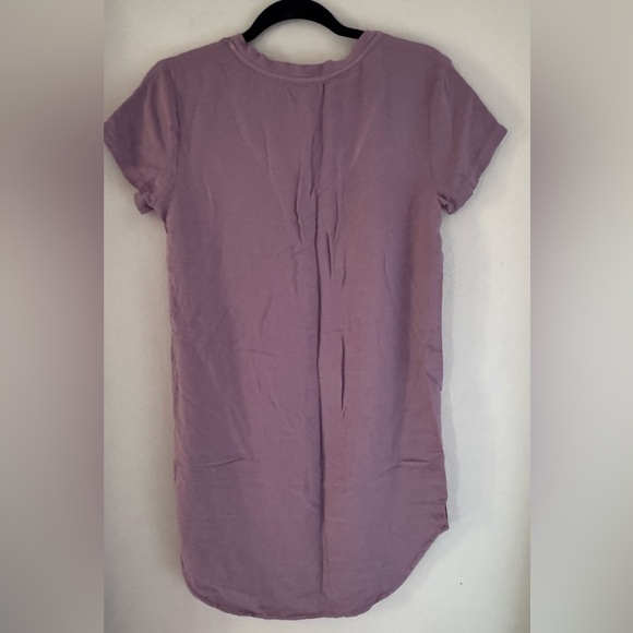 Anthropologie Cloth & Stone purple V-Neck HI-Lo T-Shirt Dress Size S - Picture 3 of 8
